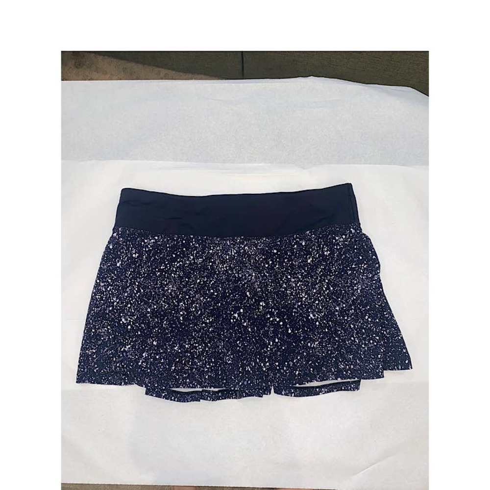 Lululemon Circuit Breaker Skirt  Skort Splatter White Black size 6